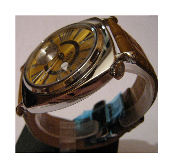 Ritmo Mvndo Centurion Watch, Gold Dial With Leather Strap