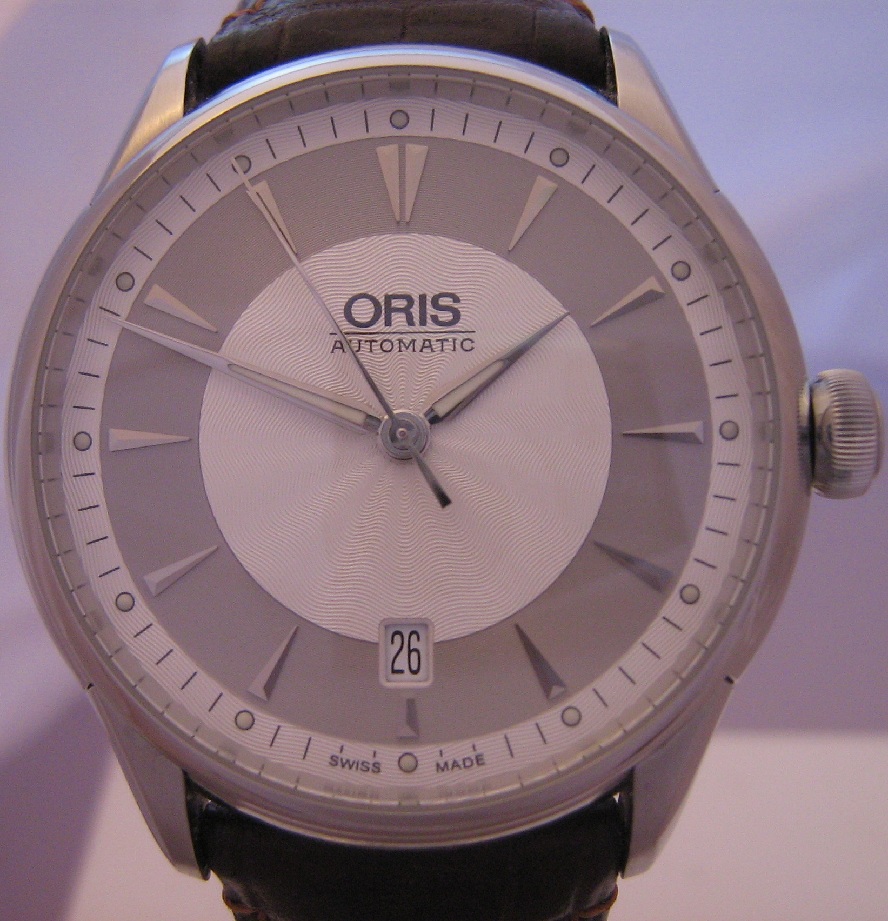 Oris Artelier Automatic Watch, Silver Dial With Leather Strap
