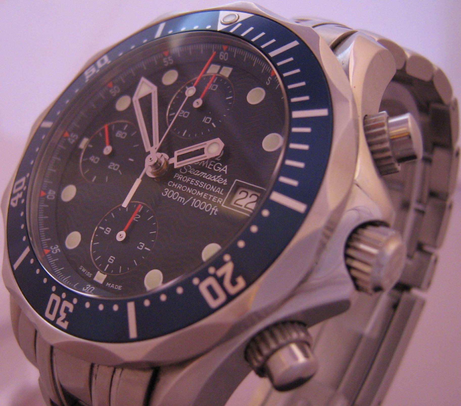 Omega Seamaster Chronograph, Blue Dial, Stainless Steel Bracelet
