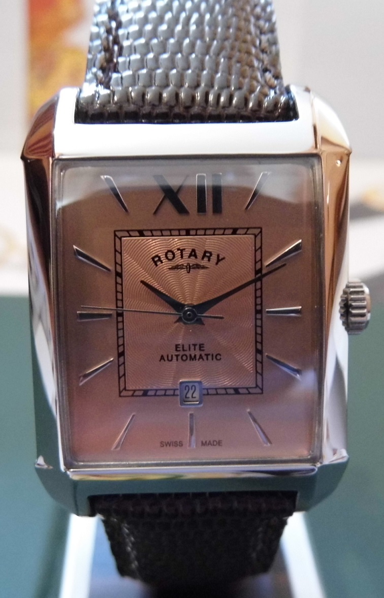 Rotary Elite Automatic, Cognac Dial, Brown Leather Strap