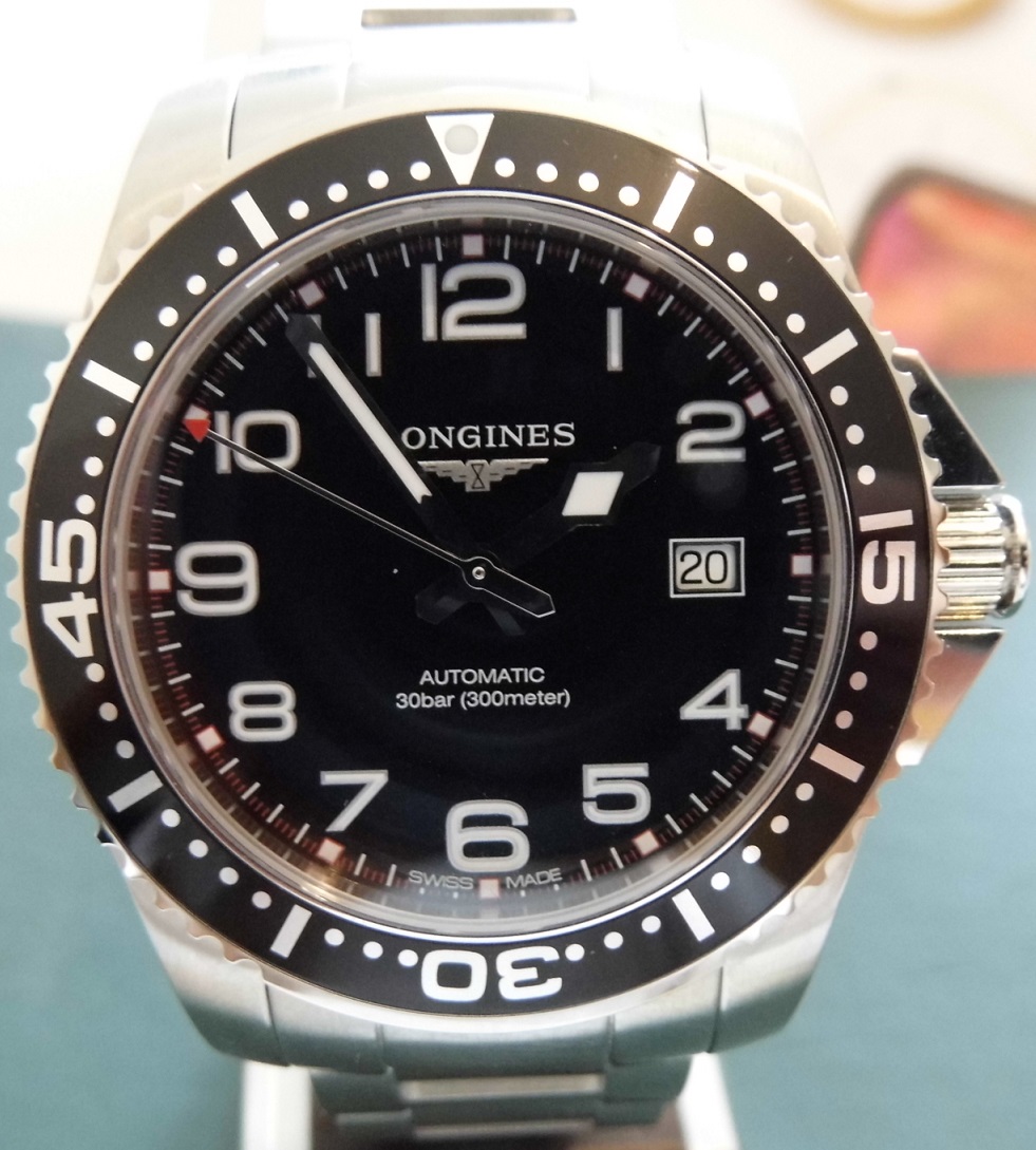 Longines Hydroconquest Automatic, Black Dial, Steel Bracelet