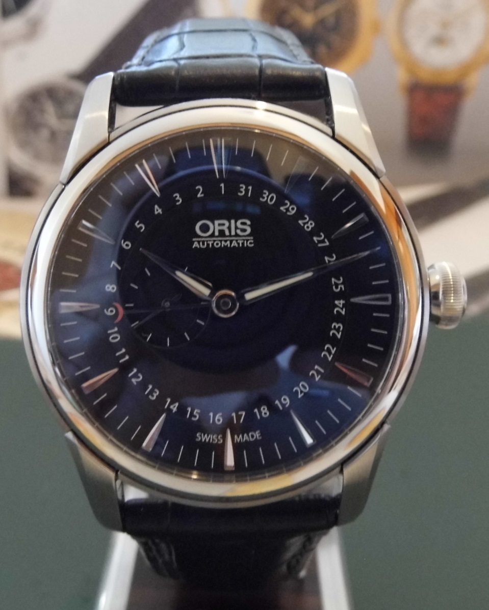 Oris Artelier Small Second Pointer Date, Black Dial, Leather Strap