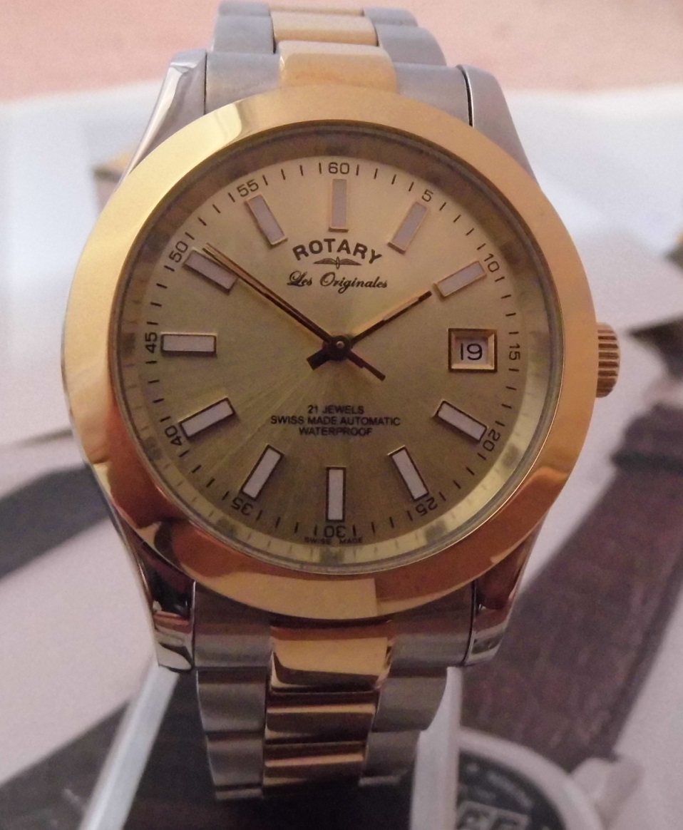 Rotary Les Originales Verbier Automatic, Gold Dial, Steel / Gold Bracelet