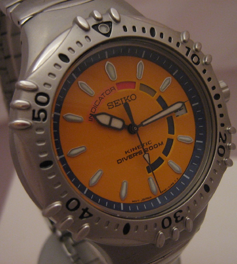 Seiko Giugiaro 200M Diver, Orange Dial, Steel Bracelet