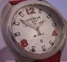 Locman Mare Titanium Watch, Silver Dial With Red Strap