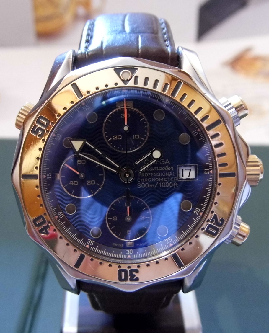 Omega Seamaster Chronograph, Blue Dial, Steel & 18K Gold