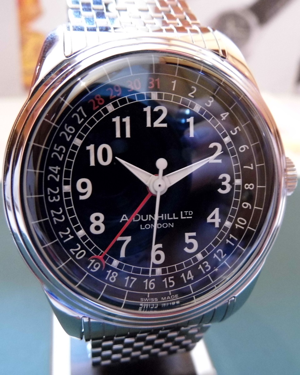 Dunhill A-Centric Automatic, Black Dial, Steel Bracelet & Leather Strap 