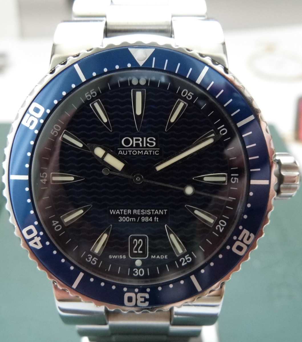 Oris TT1 300M Divers Watch, Blue Dial With Steel Bracelet