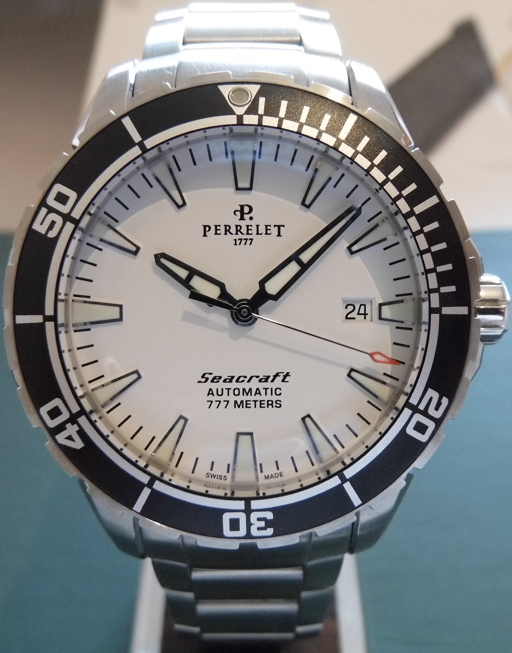 Perrelet Seacraft 777, White Dial, Bracelet & Strap