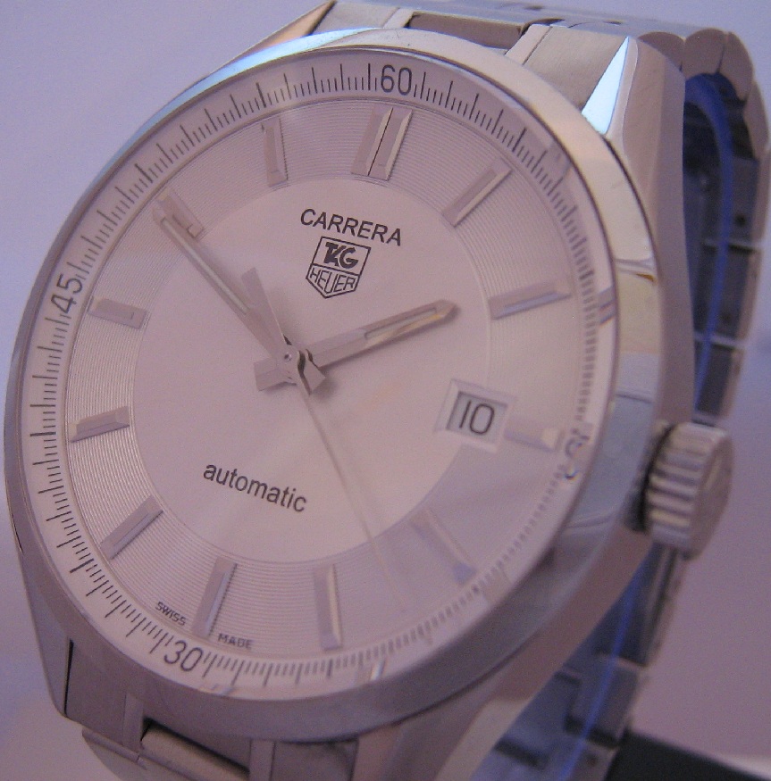 Tag Heuer Carrera Automatic, Silver Dial With Stainless Steel Bracelet