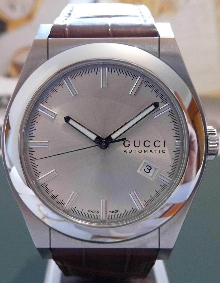 Gucci Pantheon Automatic, Silver Dial, Leather Strap
