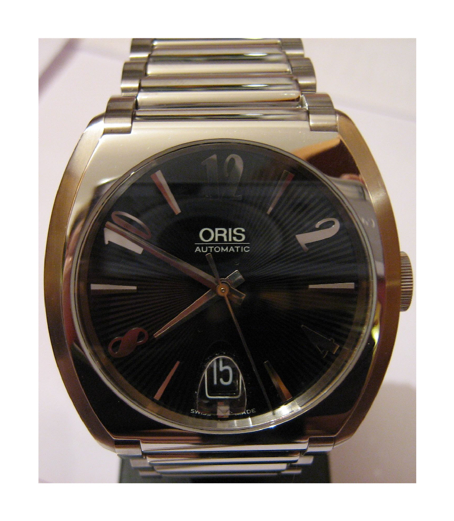 Used Oris Frank Sinatra Date Watch, Black Dial With Stainless Steel Bracelet