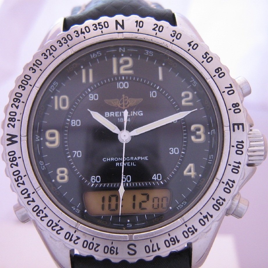 Breitling Intruder Reveil, Black Dial With Stainless Steel Bracelet