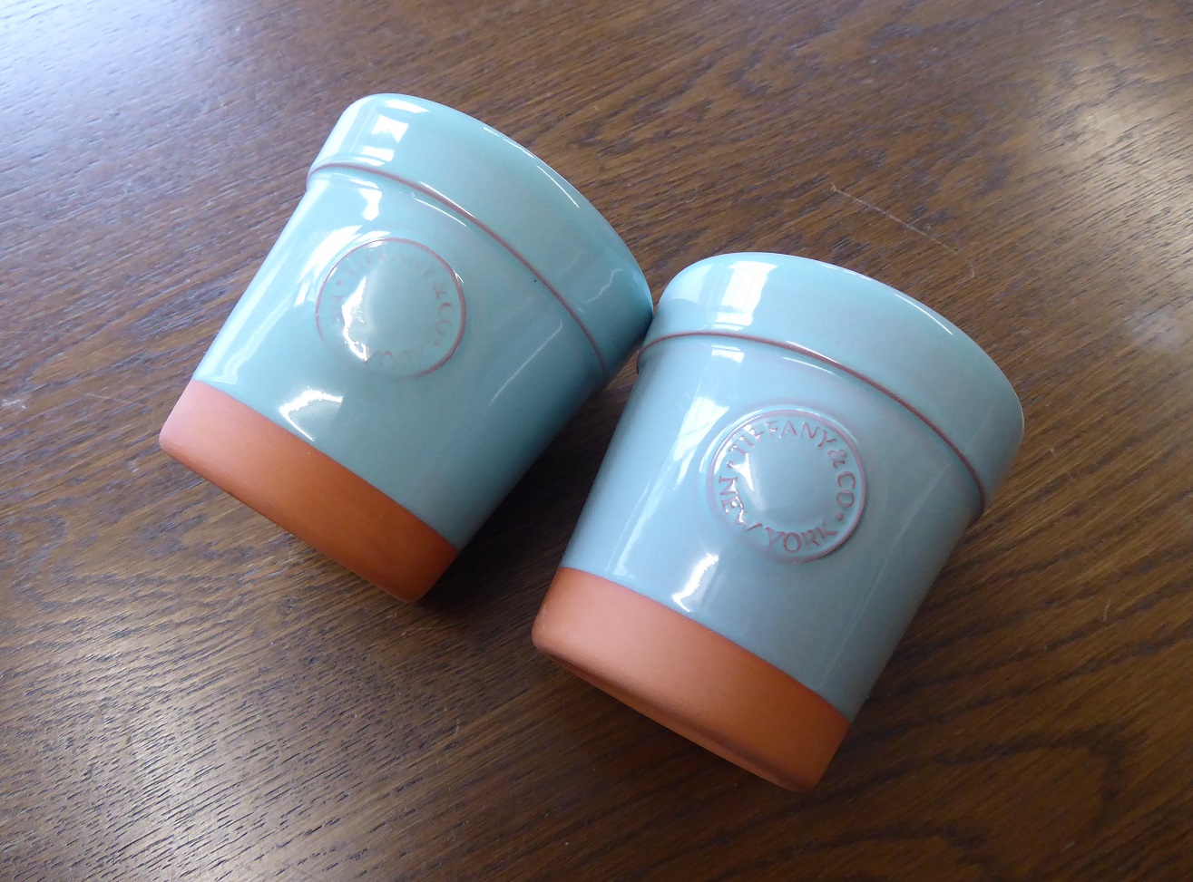 2 Small Tiffany & Co Terra-Cotta Pots