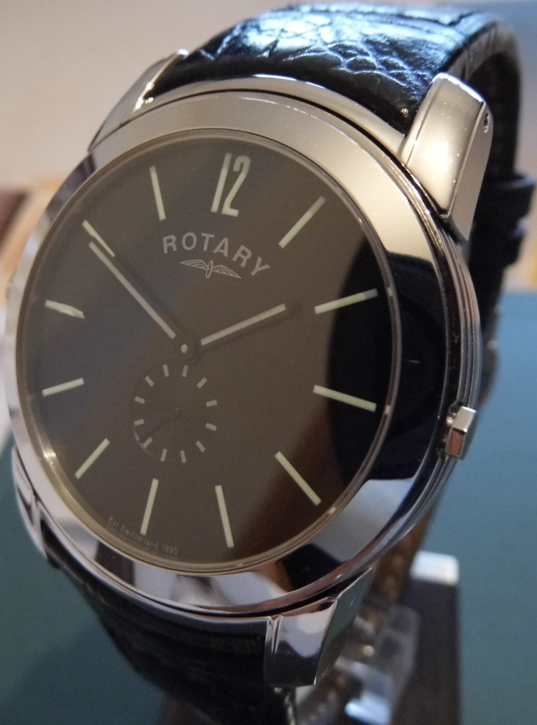 Rotary Revelation, Black / Silver Dial, Leather Strap 