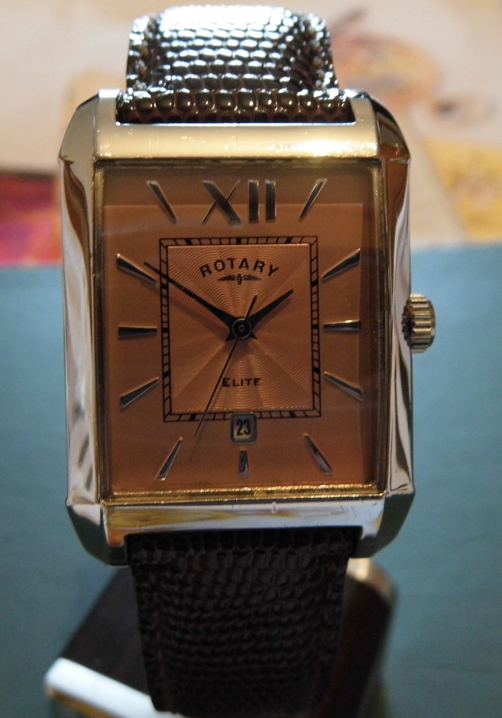 Rotary Elite Quartz, Copper Dial, Brown Leather Strap