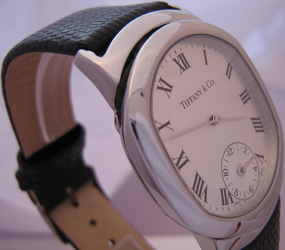 Tiffany & Co Duo Dual Time Watch, Silver Dial With Leather Strap