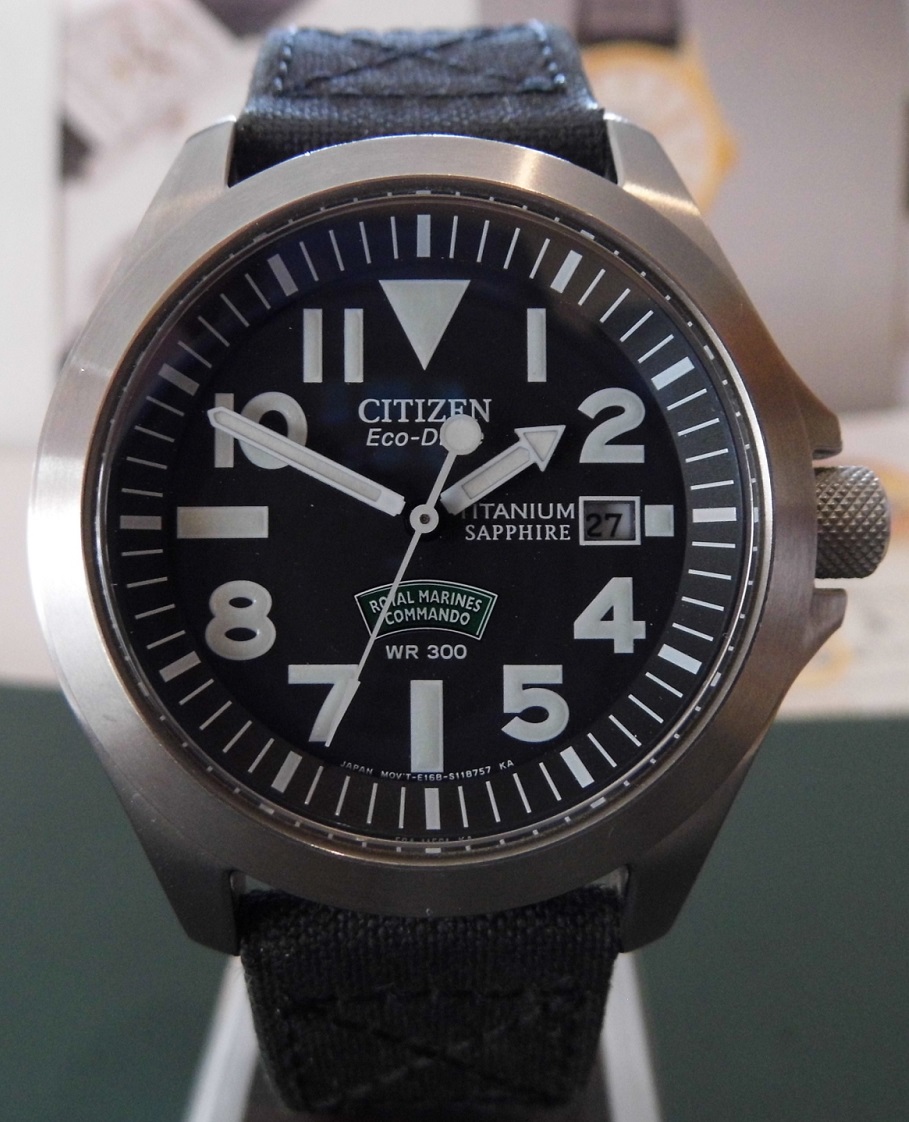 Citizen Royal Marines Commando Eco Drive, Black Dial, Black Strap
