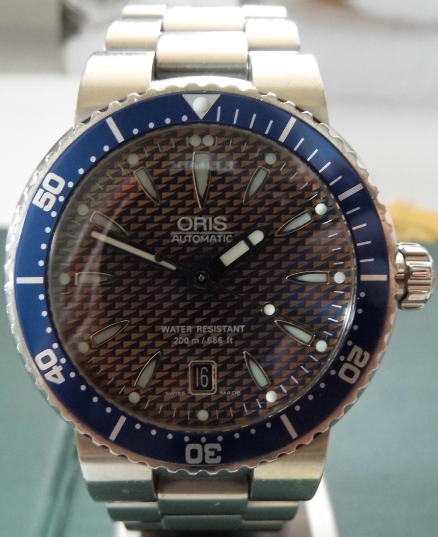 Oris TT1 Divers Watch, Blue/Bronze Dial, Stainless Steel Bracelet