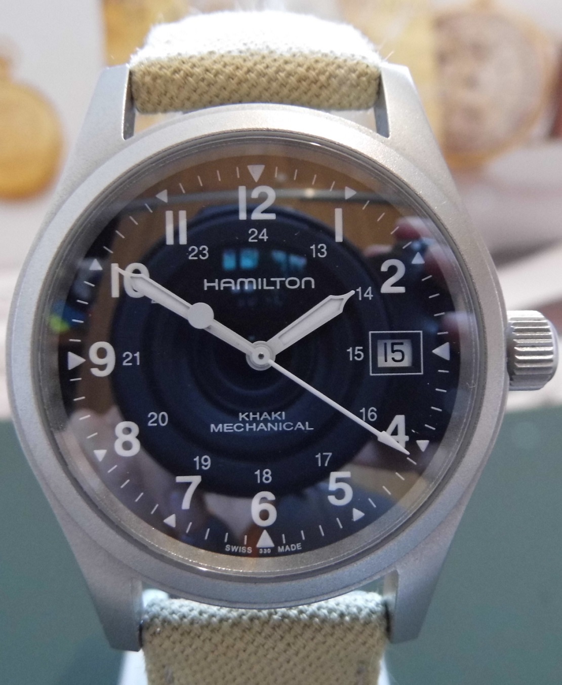 Hamilton Khaki Mechanical, Black Dial, Canvas Strap 