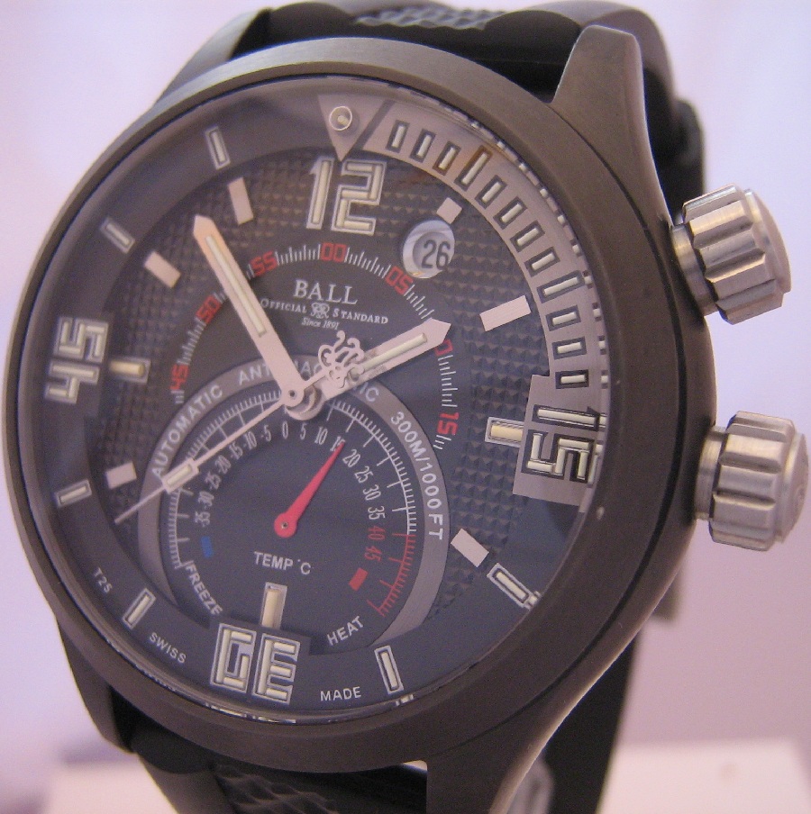 Ball Engineer Master II Diver TMT, Black Dial, Rubber Strap