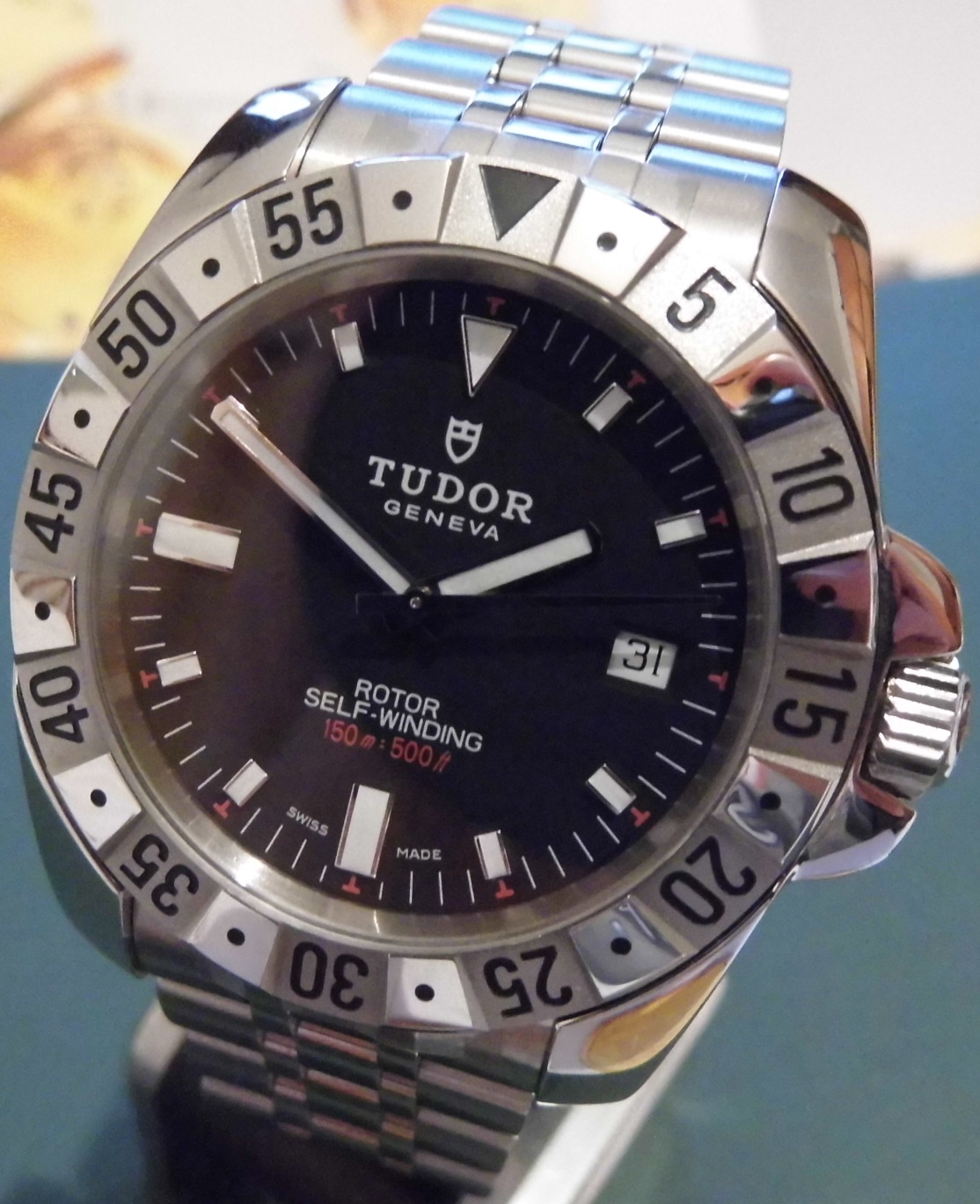 Tudor Sport Automatic, Black Dial, Stainless Steel Bracelet