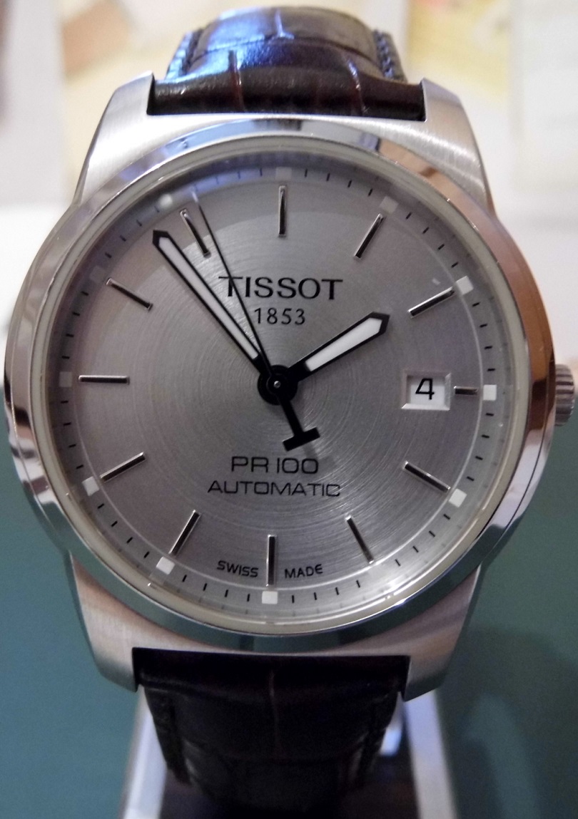 Tissot PR100 Automatic, Silver Dial, Brown Strap