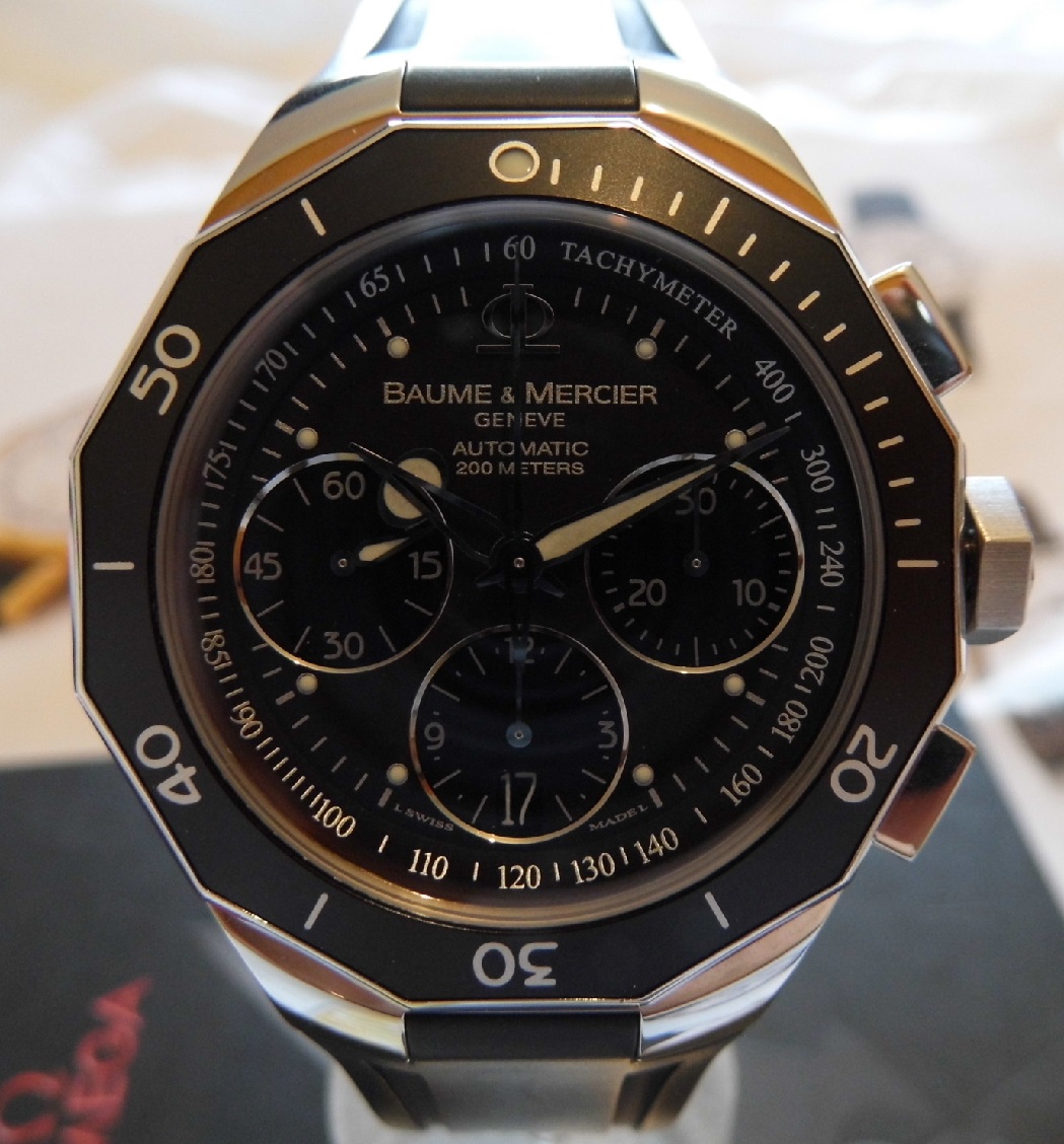 Baume & Mercier Riviera Automatic Chronograph, Black, Dial, Rubber Strap