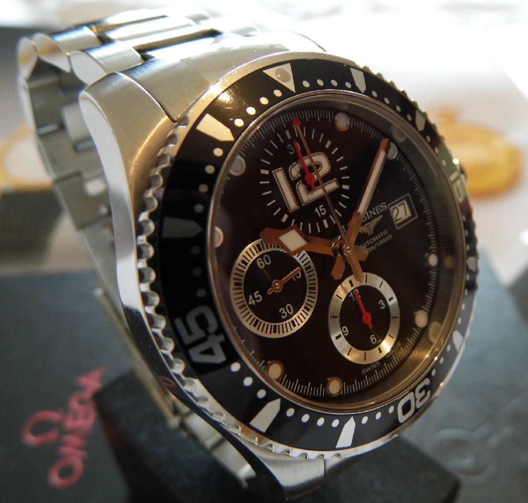 Longines Hydroconquest Automatic Chronograph, Black Dial, Bracelet