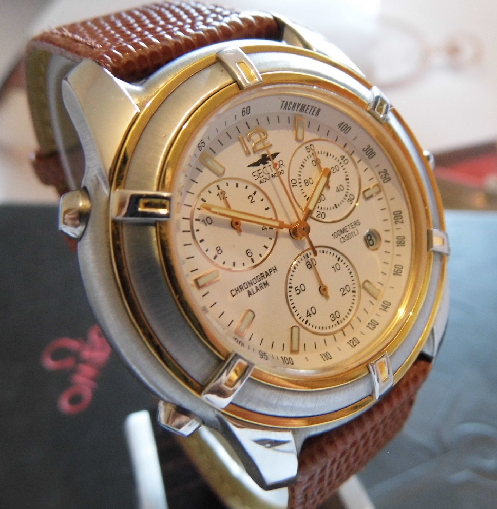Sector ADV 5000 Chrono Alarm, White Dial, Leather Strap