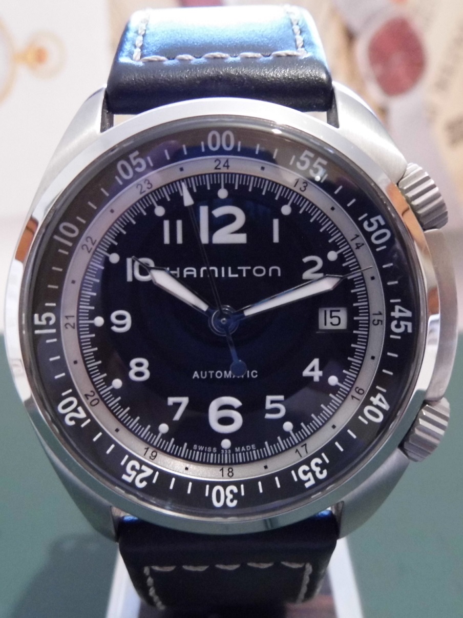Hamilton Khaki Pilot Pioneer Auto, Black Dial, Leather Strap 