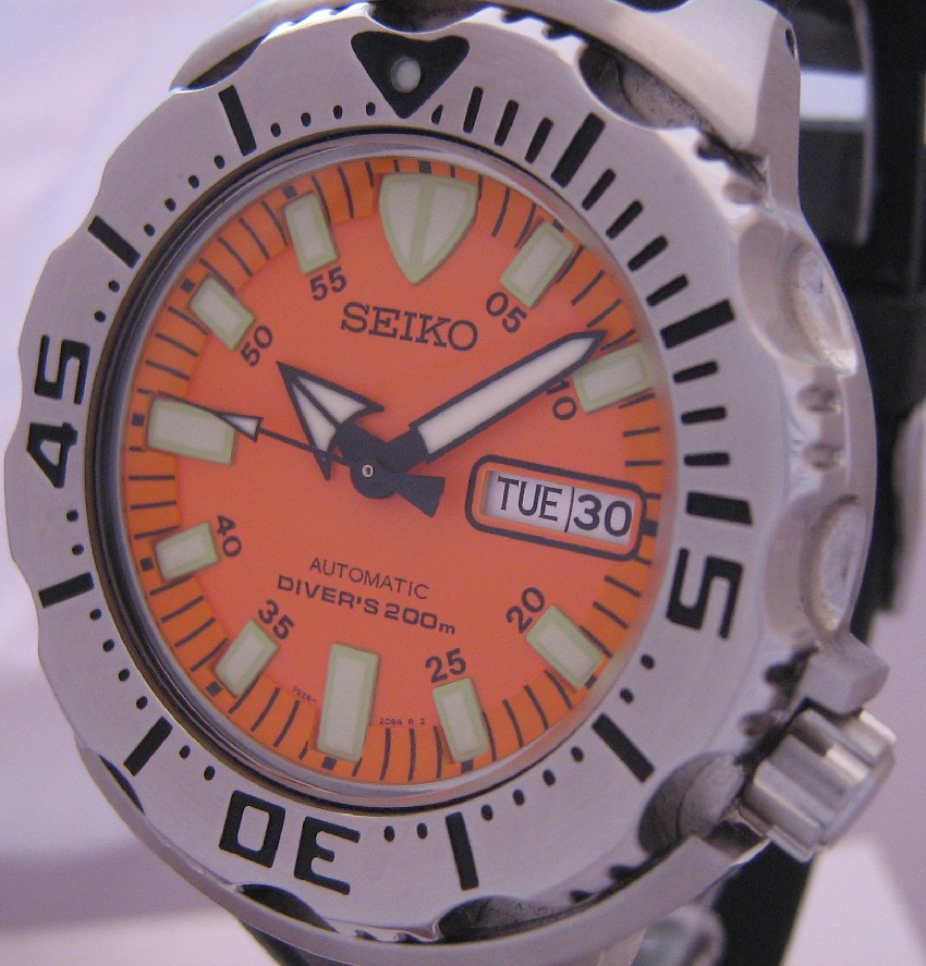 Seiko Orange Monster, Orange Dial, Rubber Strap