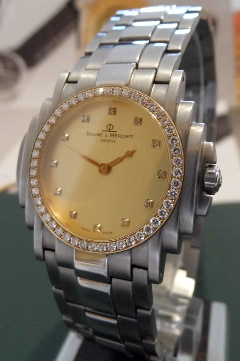 Baume & Mercier Shogun Diamonds, Gold Dial, Bracelet