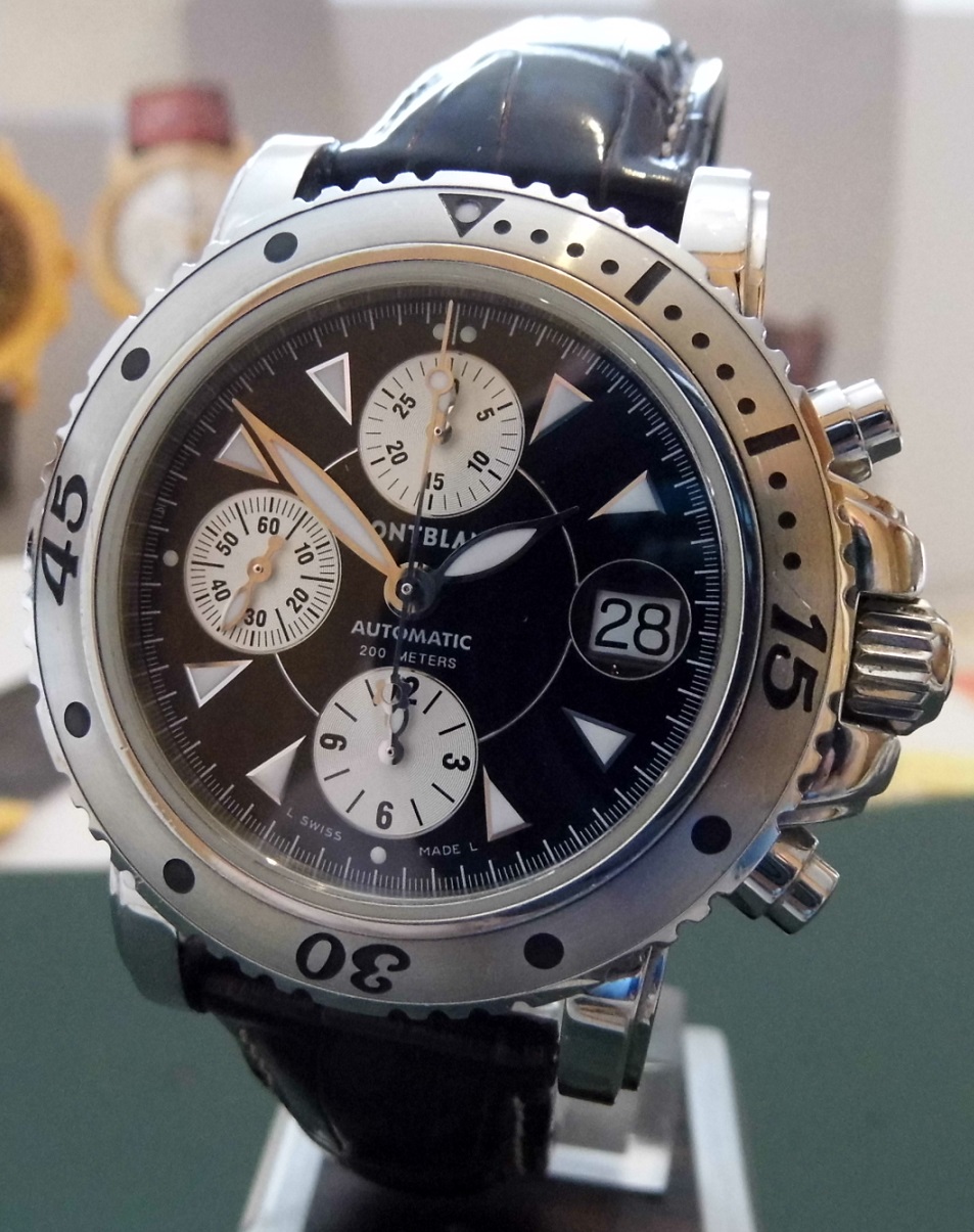 Montblanc Meisterstuck Sport Chronograph, Black Dial, Leather Strap