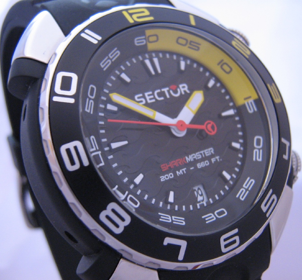 Sector Sharkmaster Divers Watch, Black Dial With Rubber Strap
