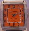 Leandri Square Automatic, Orange Dial With Leather Strap