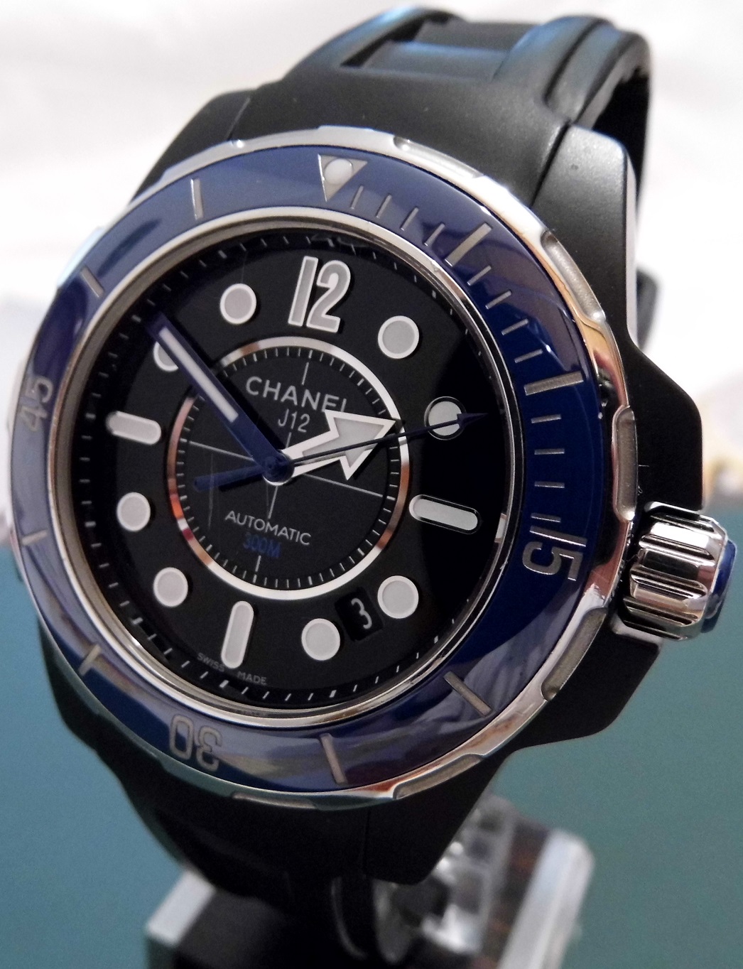 Chanel J12 Marine, Black Dial, Black Rubber Strap