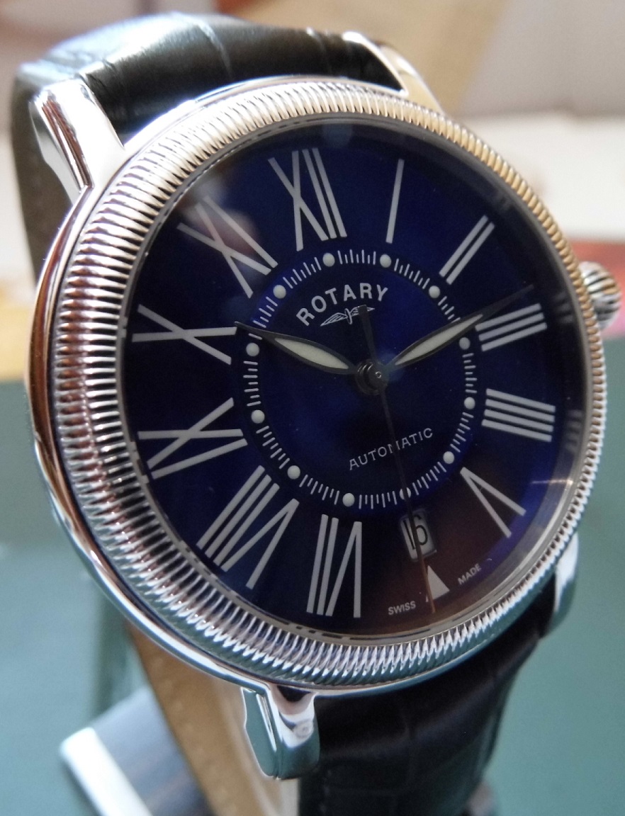 Rotary Elite Ltd Edition, Blue Dial, Black Leather Strap