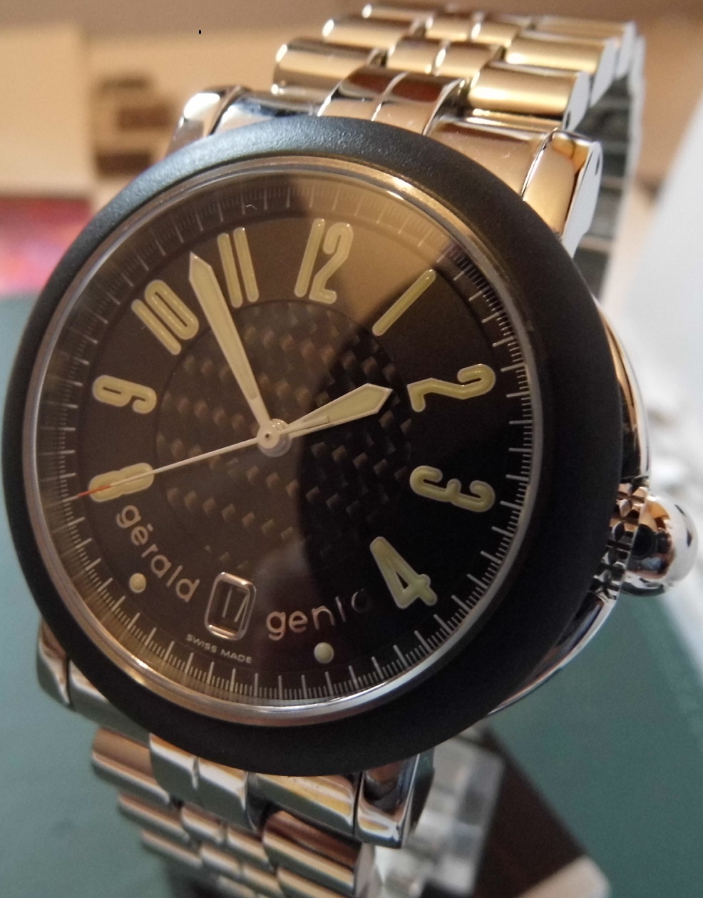 Gerald Genta Arena Sport, Black Dial, Bracelet