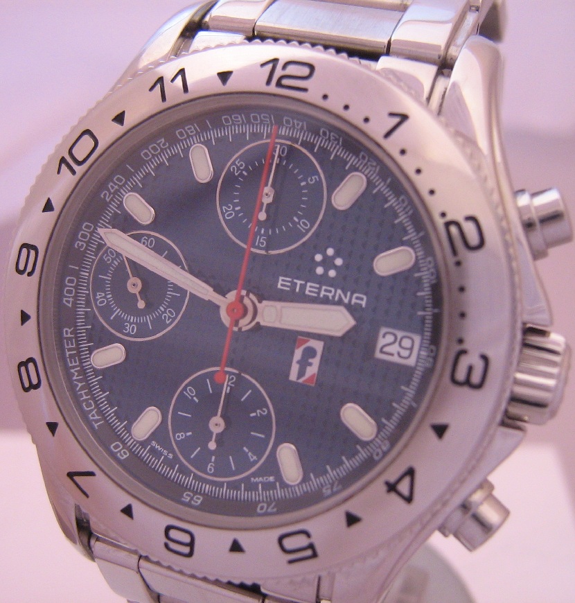Eterna Pininfarina Chronograph, Blue Dial, Steel Bracelet