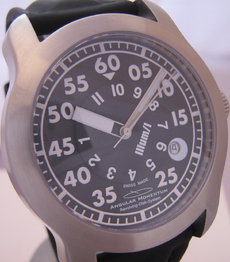 Angular Momentum Illum I Divers Watch, Black Dial With Rubber Strap