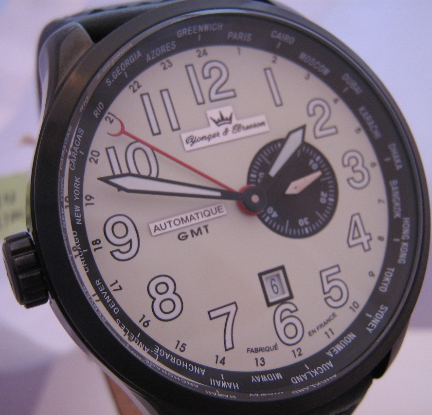 Yonger & Bresson Jules Verne GMT, Cream Dial, Leather Strap