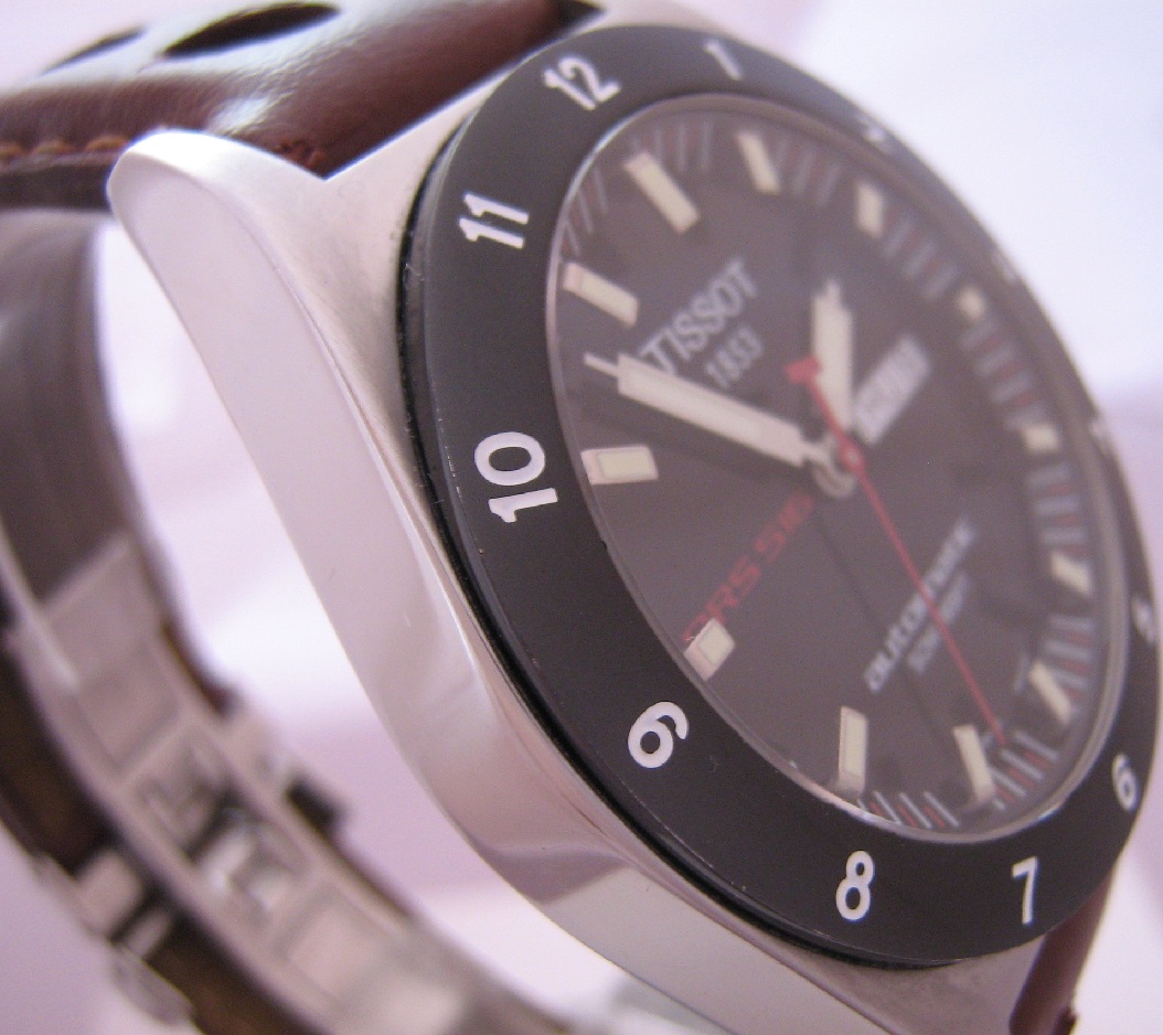 Tissot PRS 516 Automatic, Black Dial With Leather Strap