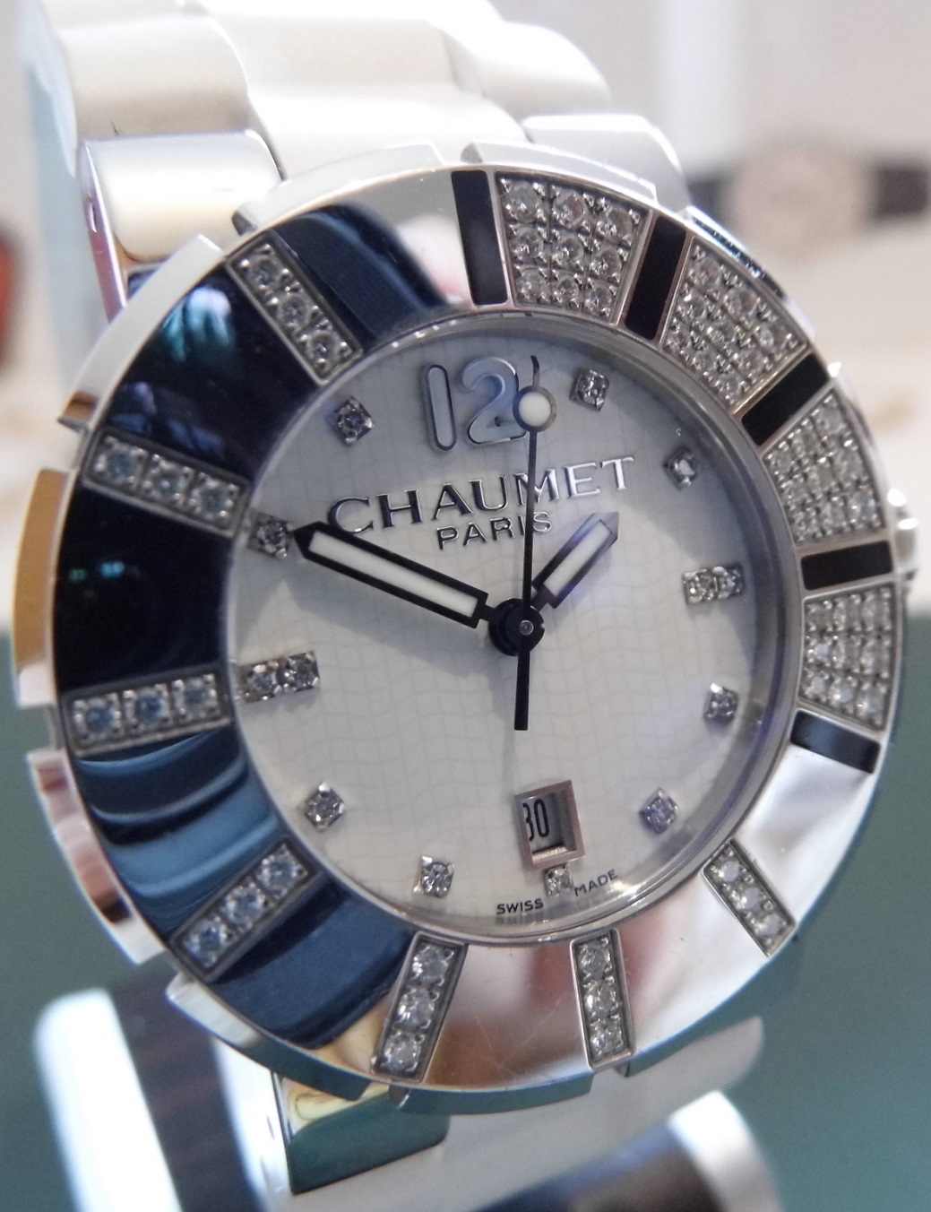 Chaumet Class One Diamonds, White Dial, Rubber Strap
