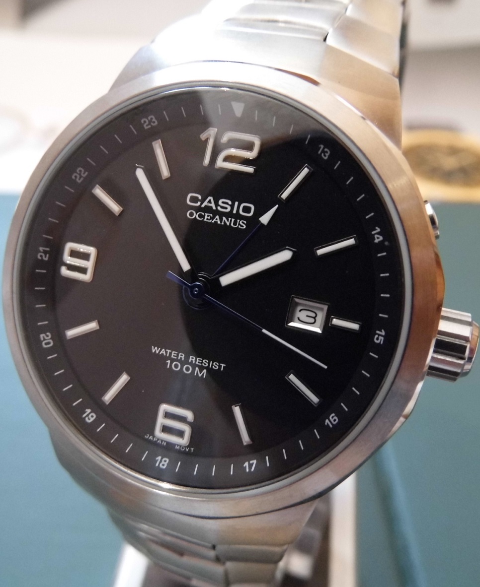 Casio Oceanus, Black Dial, Stainless Steel Bracelet