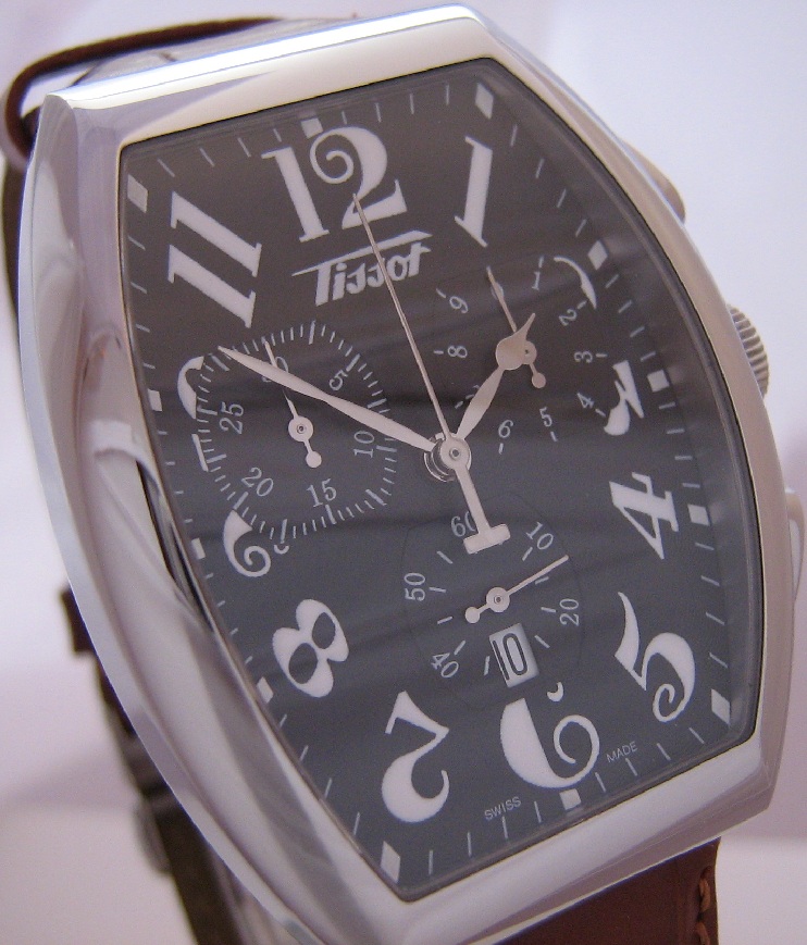 Tissot Porto Chronograph, Black Dial With Leather Strap