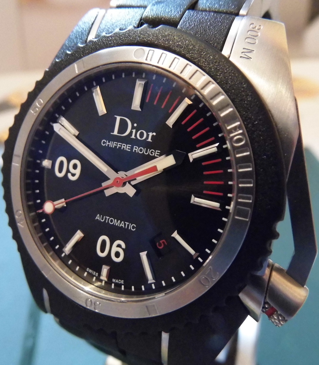 Dior Chiffre Rouge 300M Divers, Black Dial, Steel & Rubber Bracelet