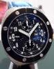 Montres De Luxe Thunderbolt Chronograph, Black Dial,  Leather Strap