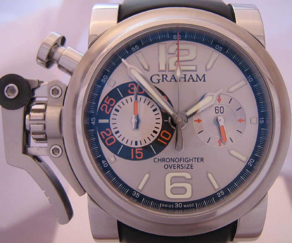 Graham Chronofighter Oversize Ranger, Silver Dial, Rubber Strap