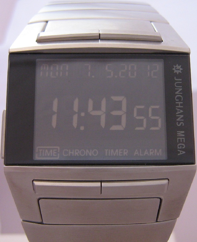 Junghans Mega 1000 Radio Controlled Watch, Black Dial With Bracelet